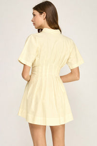 Lemon Pleated Dress