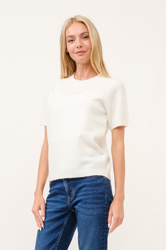Mila Sweater Top- White
