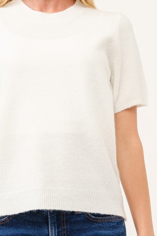 Mila Sweater Top- White