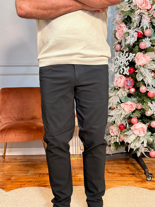Men's Woven Classic Pants- Black