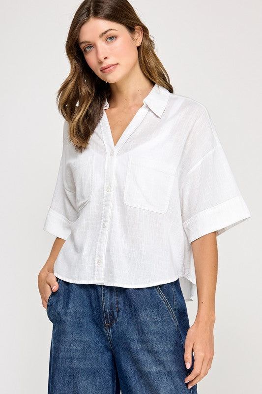Opal Linen Blend Top