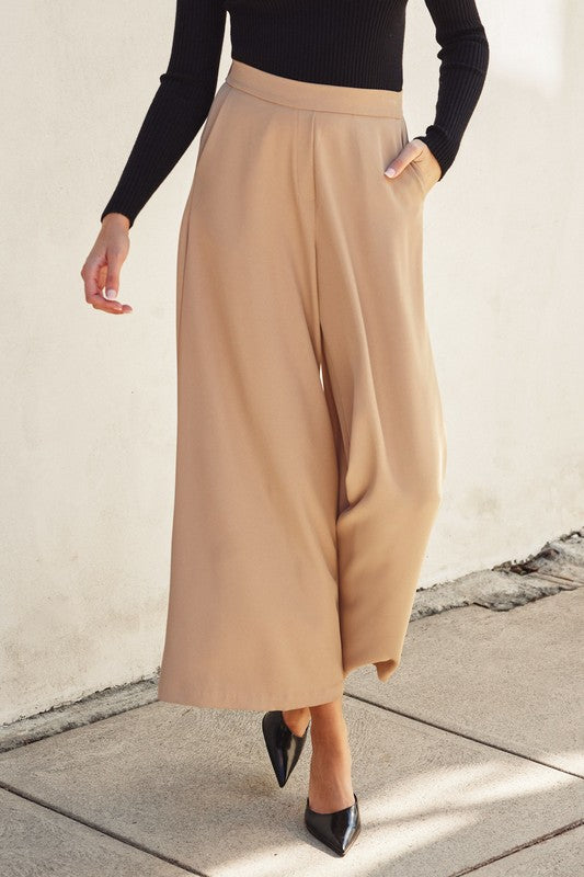 Stella Taupe Wide Leg Pants