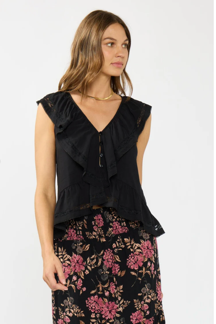 Jamie Ruffle Neck Blouse