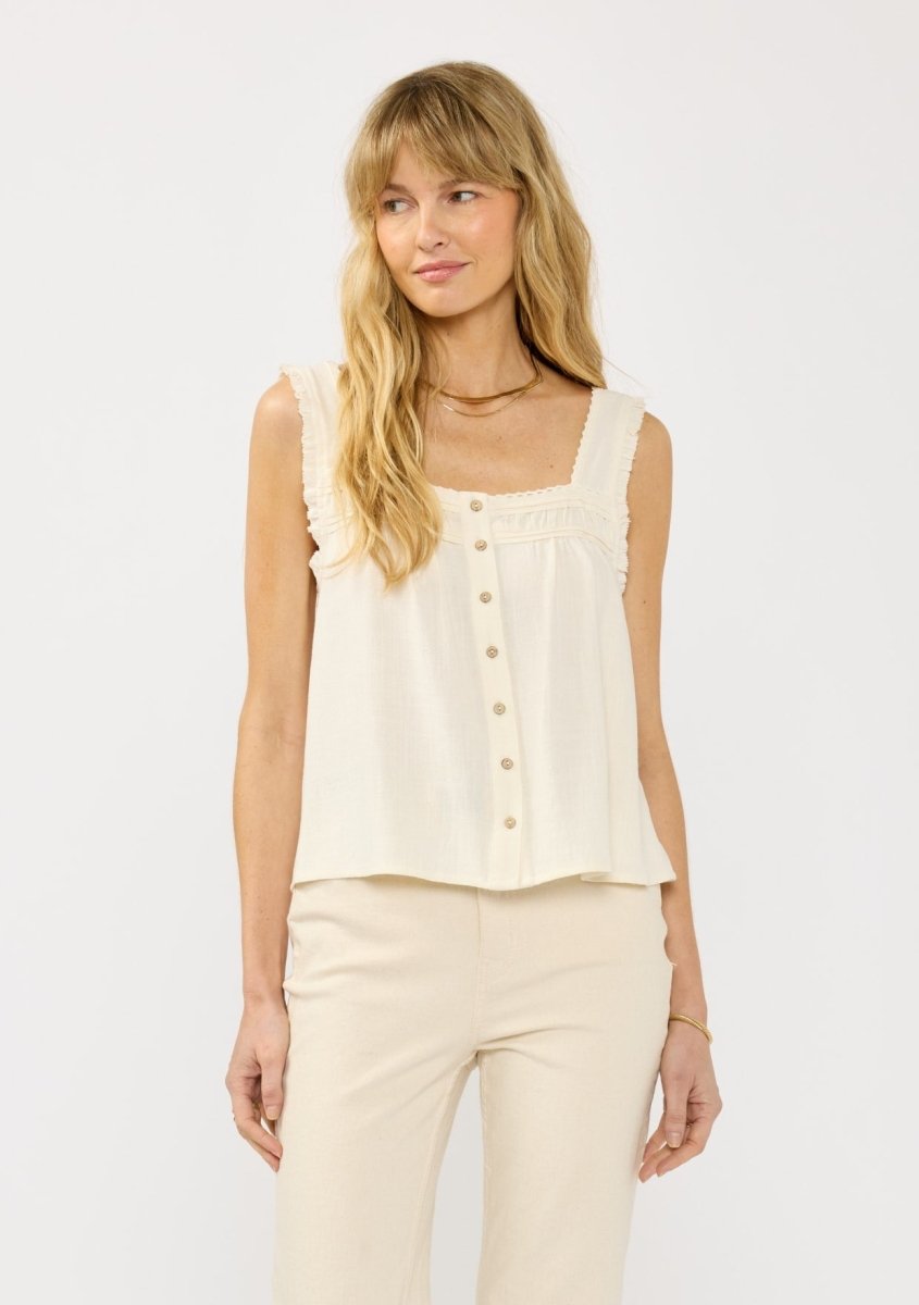 Alanna Lace Trim Tank Top - The Giving
