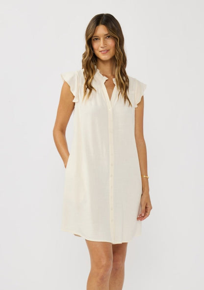 Belle Flutter Sleeve Mini Dress - The Giving