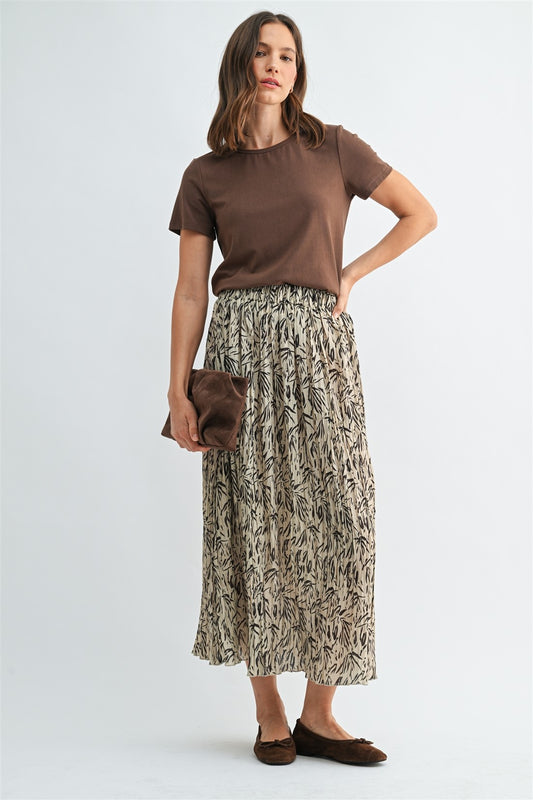 Mielle Leaf Print Maxi Skirt