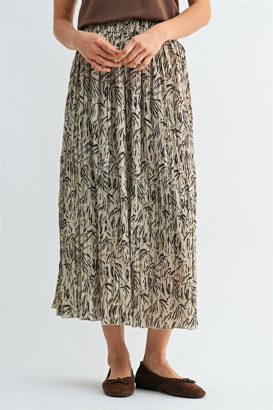 Mielle Leaf Print Maxi Skirt
