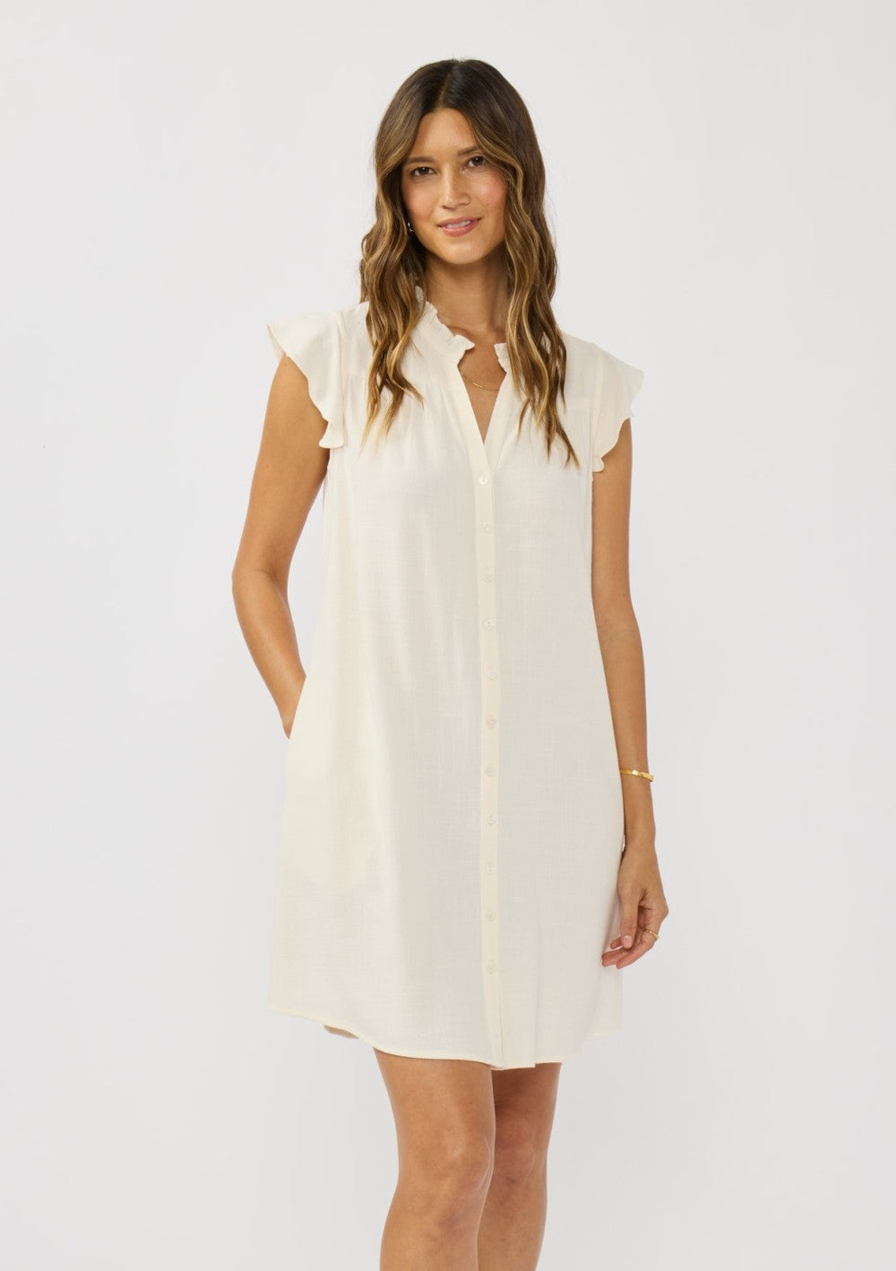 Bella Flutter Sleeve Mini Dress