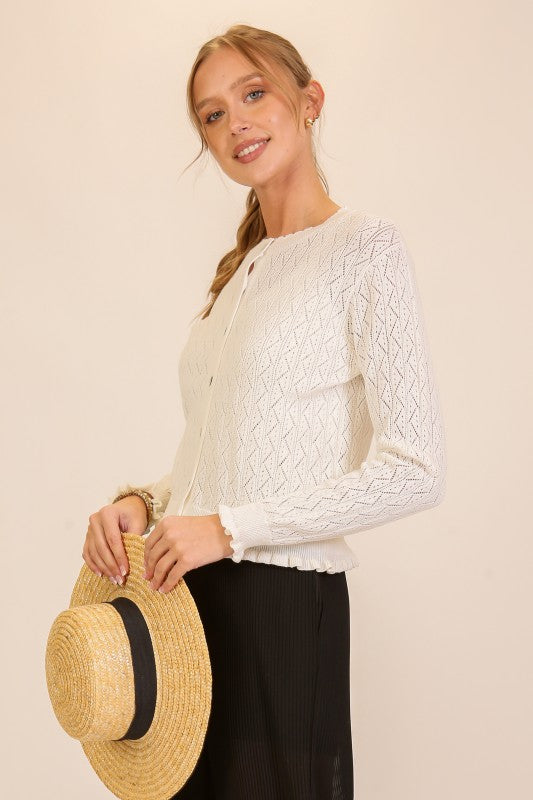 Daisy Pointelle Cardigan
