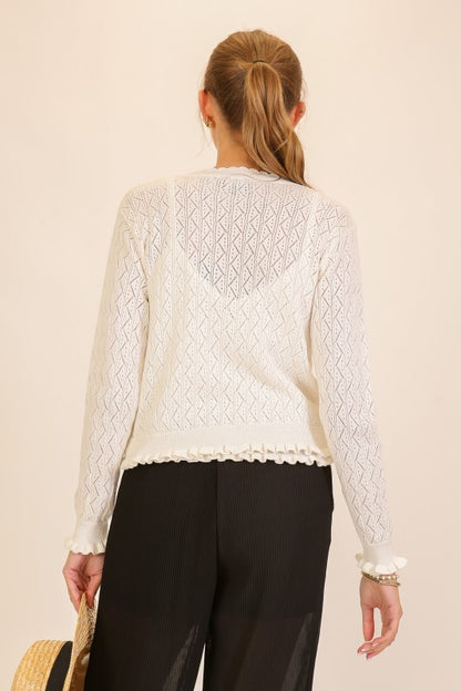 Daisy Pointelle Cardigan