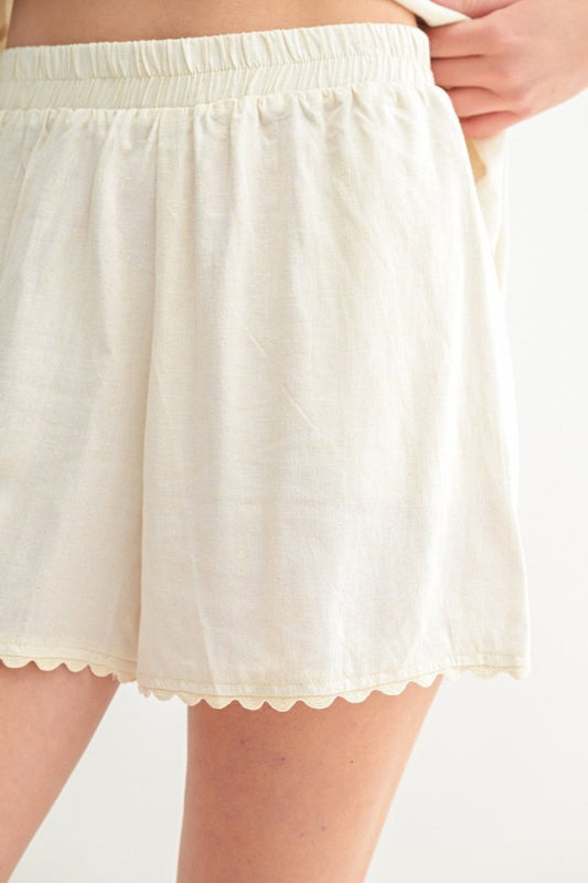 Dalia Lightweight Scalloped Shorts - The Giving