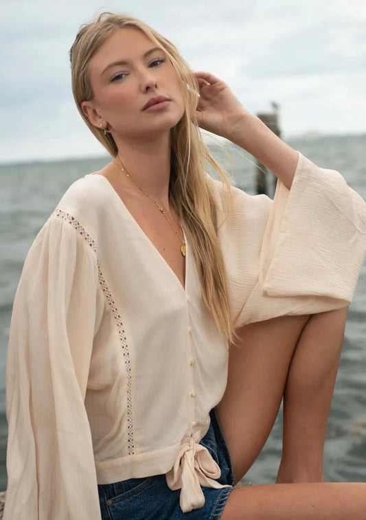 Diana Front Tie Blouse - The Giving