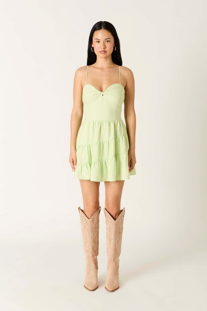 Evergreen Spaghetti Strap Mini Dress - The Giving