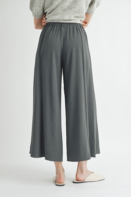 Everly Wide Leg Pants - Charcoal