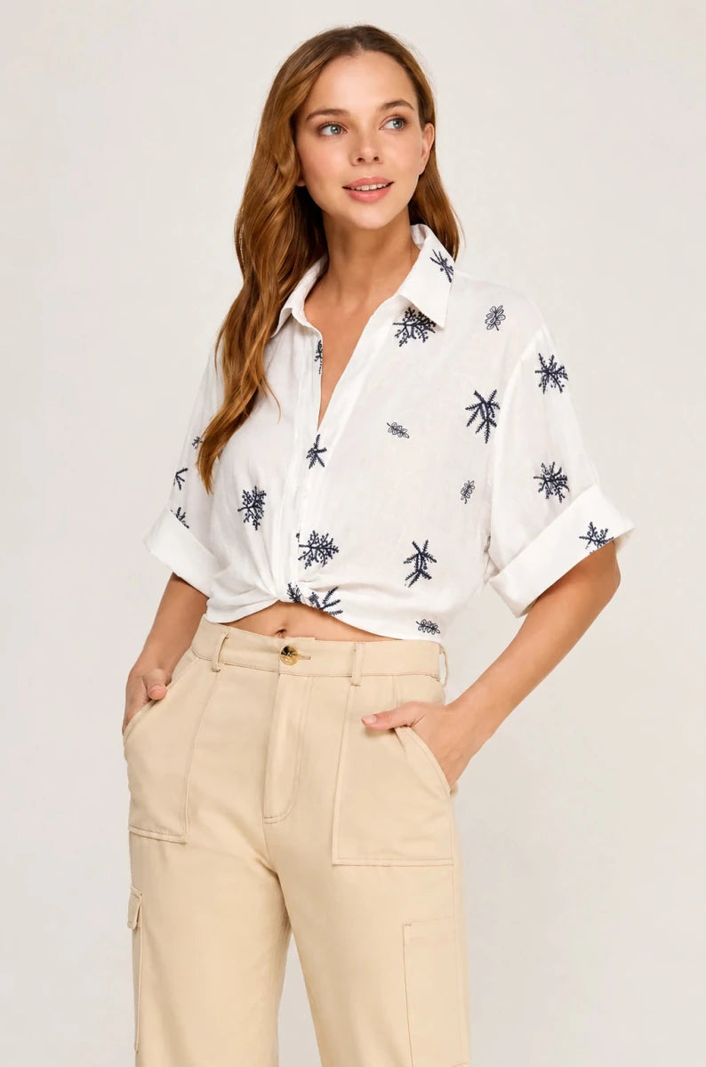 Gwendolyn Twist Collard Top - The Giving