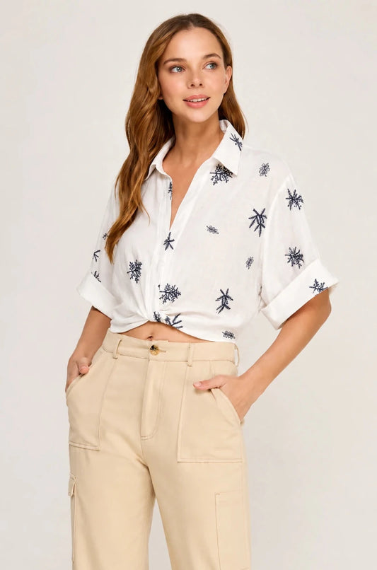 Gwendolyn Twist Collard Top - The Giving