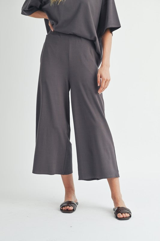 Ivie Wide Leg Pants - Charcoal