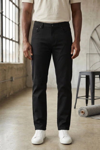 Men's Woven Classic Pants- Black - The Giving