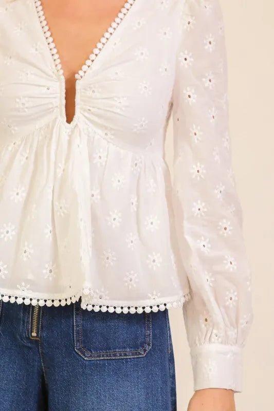 Nyla Eyelet Blouse - The Giving