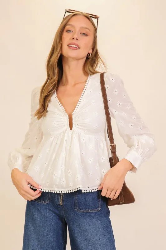 Nyla Eyelet Blouse - The Giving