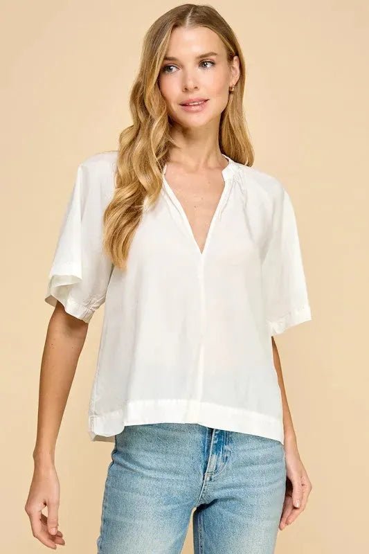 On the Go V Neck Top - The Giving