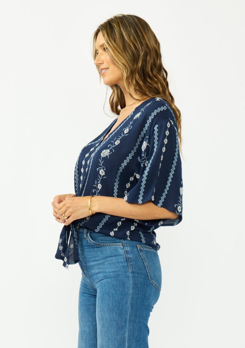 Vera Casual Front Tie Top - The Giving