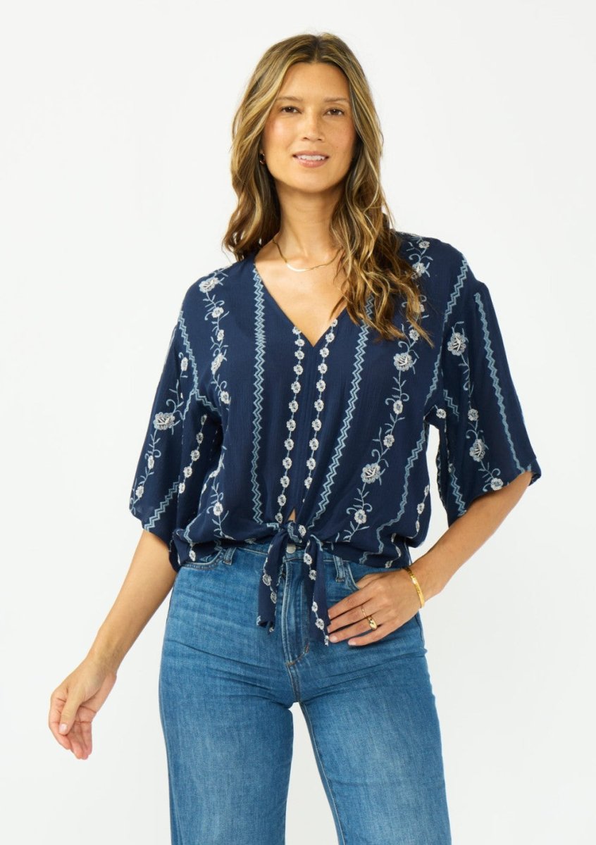 Vera Casual Front Tie Top - The Giving